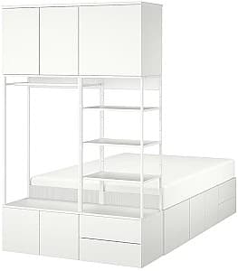 Кровать IKEA Platsa 8 дверей/4 ящика 142x244x223 Белый/Fonnes
