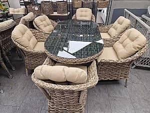 Set de mobila de grădină Sunyard Nova Oval Сafeniu/Capuccino