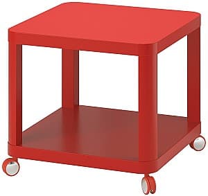 Журнальный столик IKEA Tingby 50x50 на колесиках Красный