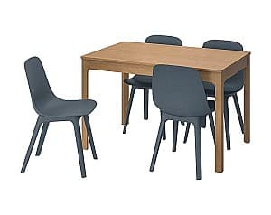 Набор стол и стулья IKEA Ekedalen/Odger 120x180 Дуб/Синий (1+4)
