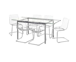 Набор стол и стулья IKEA Glivarp / Tobias glass