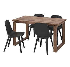 Set de masa si scaune IKEA Morbylanga / Odger Brown (4 scaune)