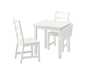Набор стол и стулья IKEA Nordviken 74/104x74 Белый/Белый (1+2)