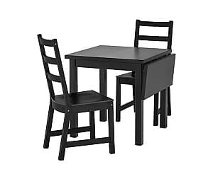 Набор стол и стулья IKEA Nordviken/Nordviken 74/104x74 Черный/Черный (1+2)
