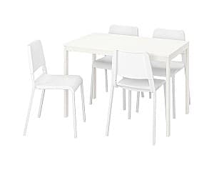 Набор стол и стулья IKEA Vangsta/Teodores 120x180 Белый (1+4)