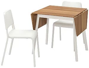 Set de masa si scaune IKEA PS 2012/Teodores Bambus Alb/Alb
