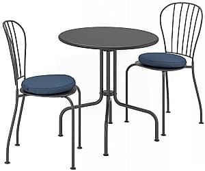 Set de mobila de grădină IKEA Lacko 2 scaune Gri/Froson/Duvholmen Albastru