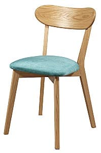 Деревянный стул MobiCasa Isku Натуральный(Коричневый)/Topaz 34(Бирюзовый)