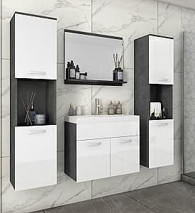 Комплект мебели для ванной Bratex Montreal XL Matera (cерый)/Глянцевый Белый
