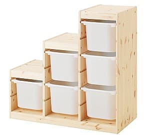 Etajera IKEA Ikea Trofast 94x44x91 Pin Vopsit Alb/Alb