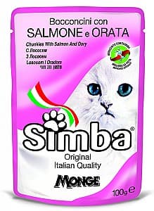 Влажный корм для кошек SIMBA CAT Pouches with salmon and dory 100gr