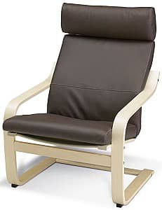Кресло IKEA Poang Березовый шпон/Глосе Темно-коричневый