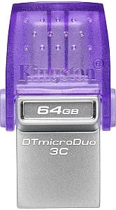 Накопитель USB Kingston 64GB DataTraveler microDuo 3C G3 Purple