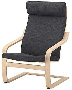 Кресло IKEA Poang Дубовый шпон Беленый/Хилларед Антрацит
