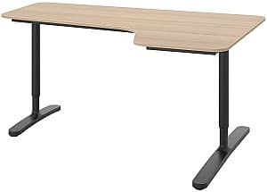 Офисный стол IKEA Bekant правый угол/дубовый шпон 160x110 Белый/Черный