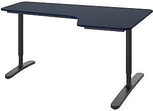 Masa de birou IKEA Bekant colt dreapta/linoleum 160x110 Albastru/Negru