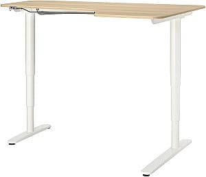 Masa de birou IKEA Bekant electro/colt dreapta/furnir stejar 160x110 Alb