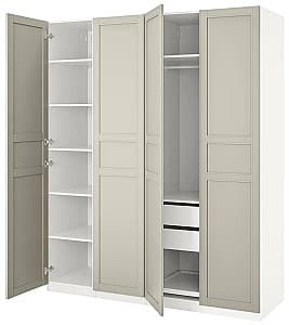 Шкаф IKEA Pax 200x60x236 Белый/Flisberget Бежевый Светлый