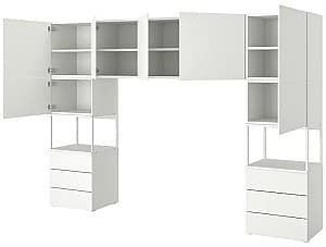 Living IKEA Platsa 7 usi/6 sertare 300x42x201 Alb/Fonnes Alb