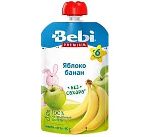 Пюре для детей Bebi Премиум яблоко/банан (6 месяцев+) 90 гр.