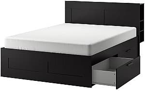 Pat IKEA Brimnes cu tablie Luroy 140х200 Negru