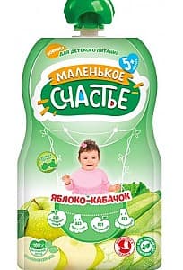Пюре для детей Маленькое счастье Яблоко/кабачок (5 месяцев+) 90 гр