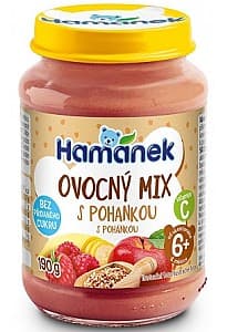 Piure pentru copii Hamanek Mix de fructe cu terci de hrișcă 190 gr. (6m +)