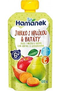 Пюре для детей Hamanek Яблоки/груши/сладкий картофель (6 месяцев+) 100 гр