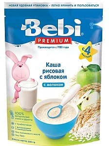 Каши для детей Bebi Premium рис с молоком и яблоками