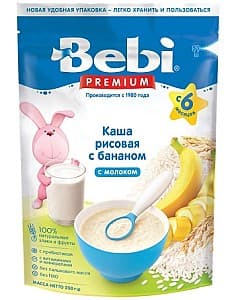 Каши для детей Bebi Premium рис с молоком и бананами