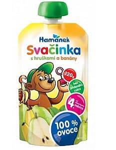 Piure pentru copii Hamanek pere-banană (4 luni+) 120 gr