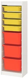 Стеллаж IKEA Trofast 46x30x145 Белый/Желто-Оранжевый