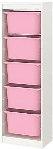 Стеллаж IKEA Trofast 46x30x145 Белый/Розовый