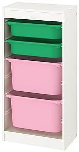 Стеллаж IKEA Trofast 46x30x94 Белый/Зелено-Розовый
