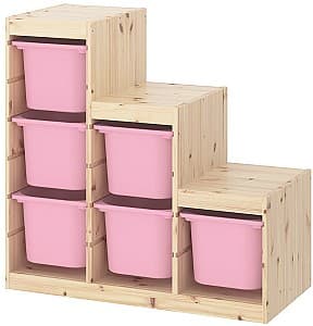 Etajera IKEA Trofast 94x44x91 Pin Vopsit Alb/Roz