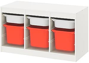 Стеллаж IKEA Trofast 99x44x56 Белый/Бело-Оранжевый