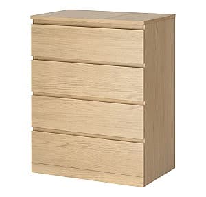 Comoda IKEA Malm 4 sertare 80x100 Furnir stejar(Bej)