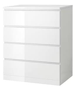 Комод IKEA Malm 4 ящика 80x100 (Глянцевый Белый)