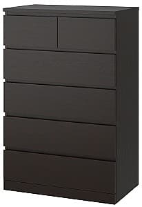 Комод IKEA Malm 6 ящиков 80x123 Черно-коричневый