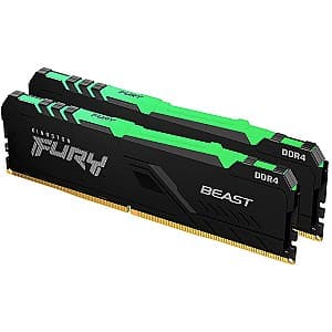 Оперативная память Kingston Fury Beast RGB 16GB DDR4-3200MHz (2x8GB) (KF432C16BBAK2/16)