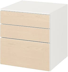 Детский комод IKEA Smastad/Platsa 3 ящика 60x55x63 Белый/Береза(Бежевый)