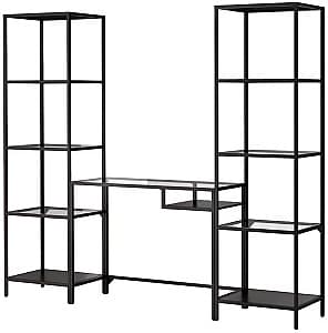 Стеллаж IKEA Vittsjo cтекло/стол для ноутбука 202x36x175 Черно-коричневый