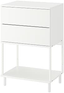 Noptiera IKEA Platsa 2 sertare 60x42x91 Alb/Fonnes