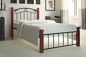 Кровать Металл-Дизайн Монро 90x200 (деревянные ножки) Черный/Яблоня