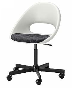 Офисное кресло IKEA Loberget/Malskar вращающееся/с подушкой (Белый/Черный/Темно-серый)