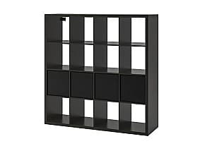Стеллаж IKEA Kallax с 4 органайзерами 147x147 Черно-коричневый