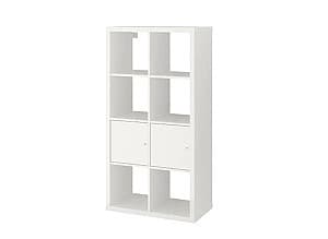 Стеллаж IKEA Kallax с дверцами 77x147 Глянцевый/Белый