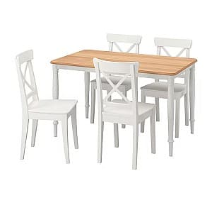 Set de masa si scaune IKEA Danderyd/Ingolf 130x80 Alb 1+4