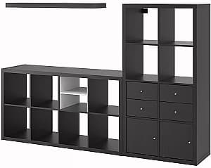 Стенка IKEA Kallax/Lack 224x39x147 Черно-коричневый