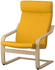 Кресло IKEA Poang Дубовый Шпон Беленый/Шифтебу Желтый